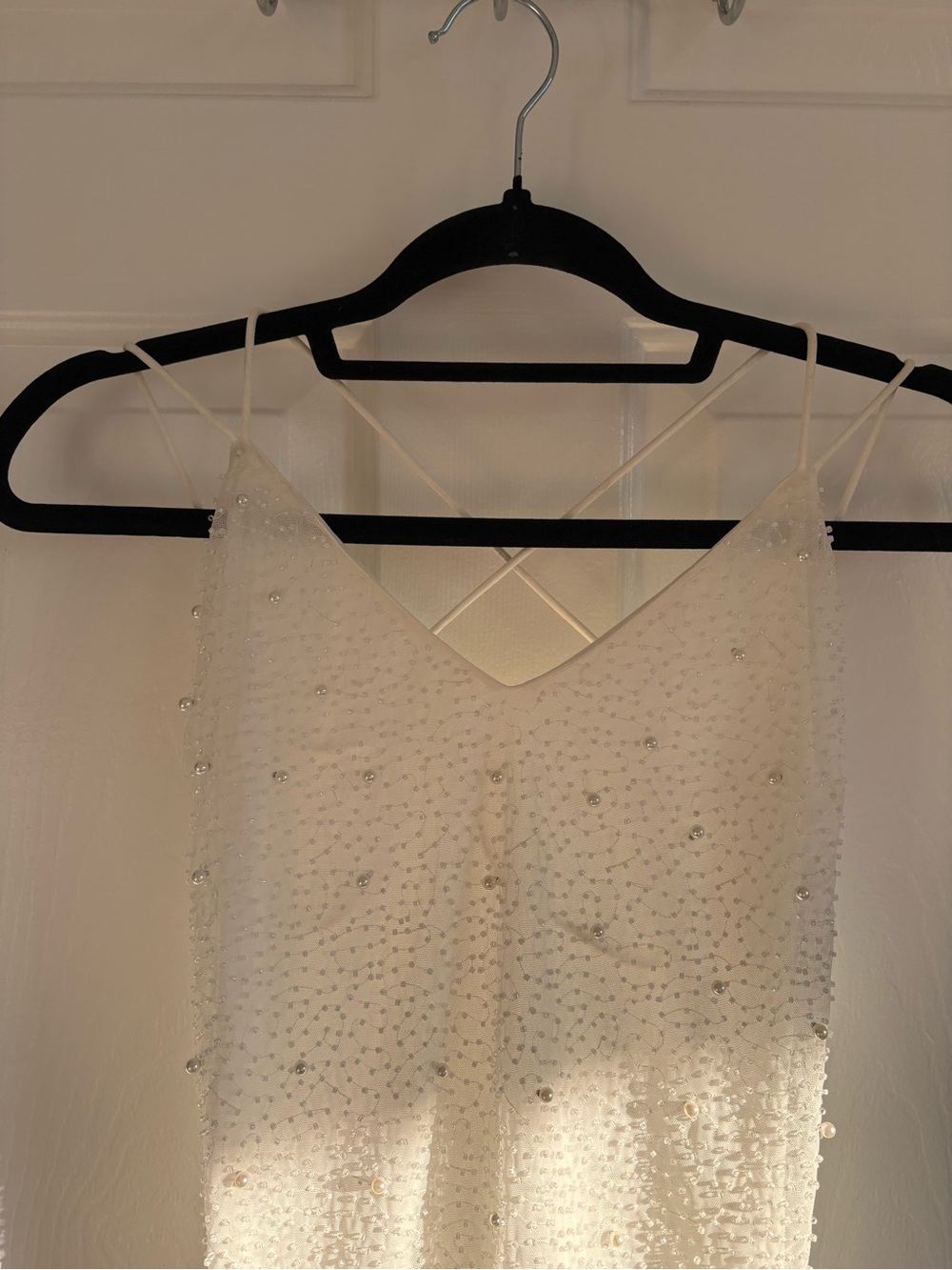 White Pearl Detail Dress